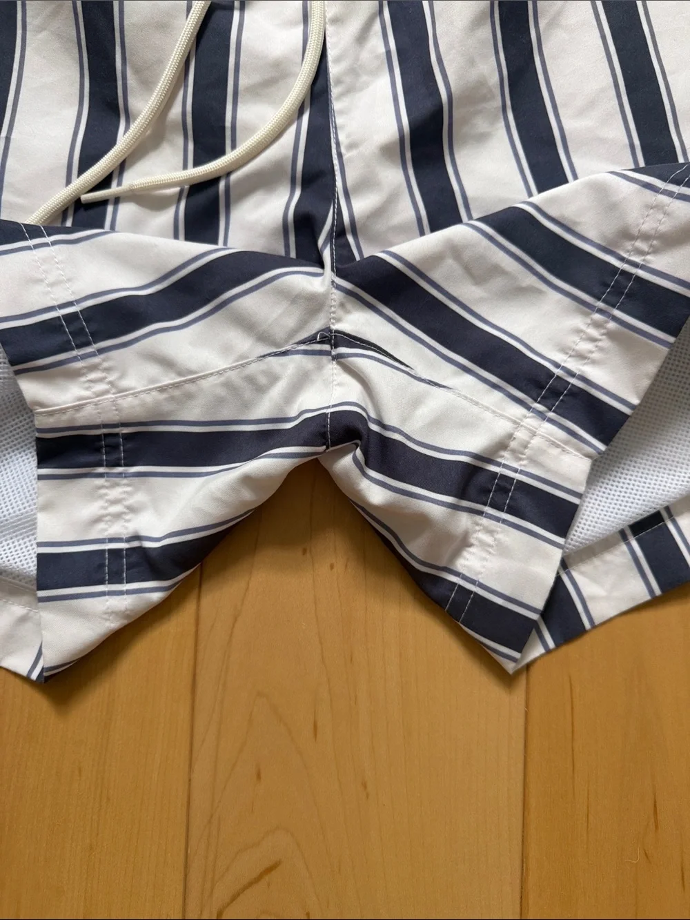 PacSun Men’s Navy & White Vertical Stripe Swim Shorts